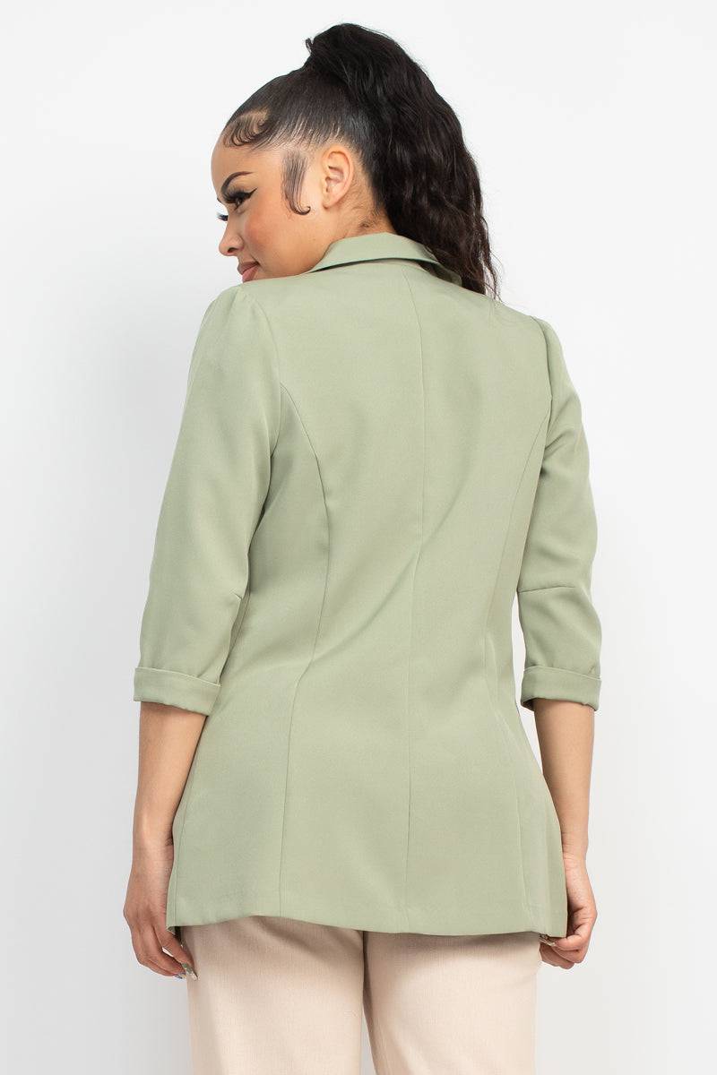 Open Front Notch Solid Jacket - Island Beauty and Bath